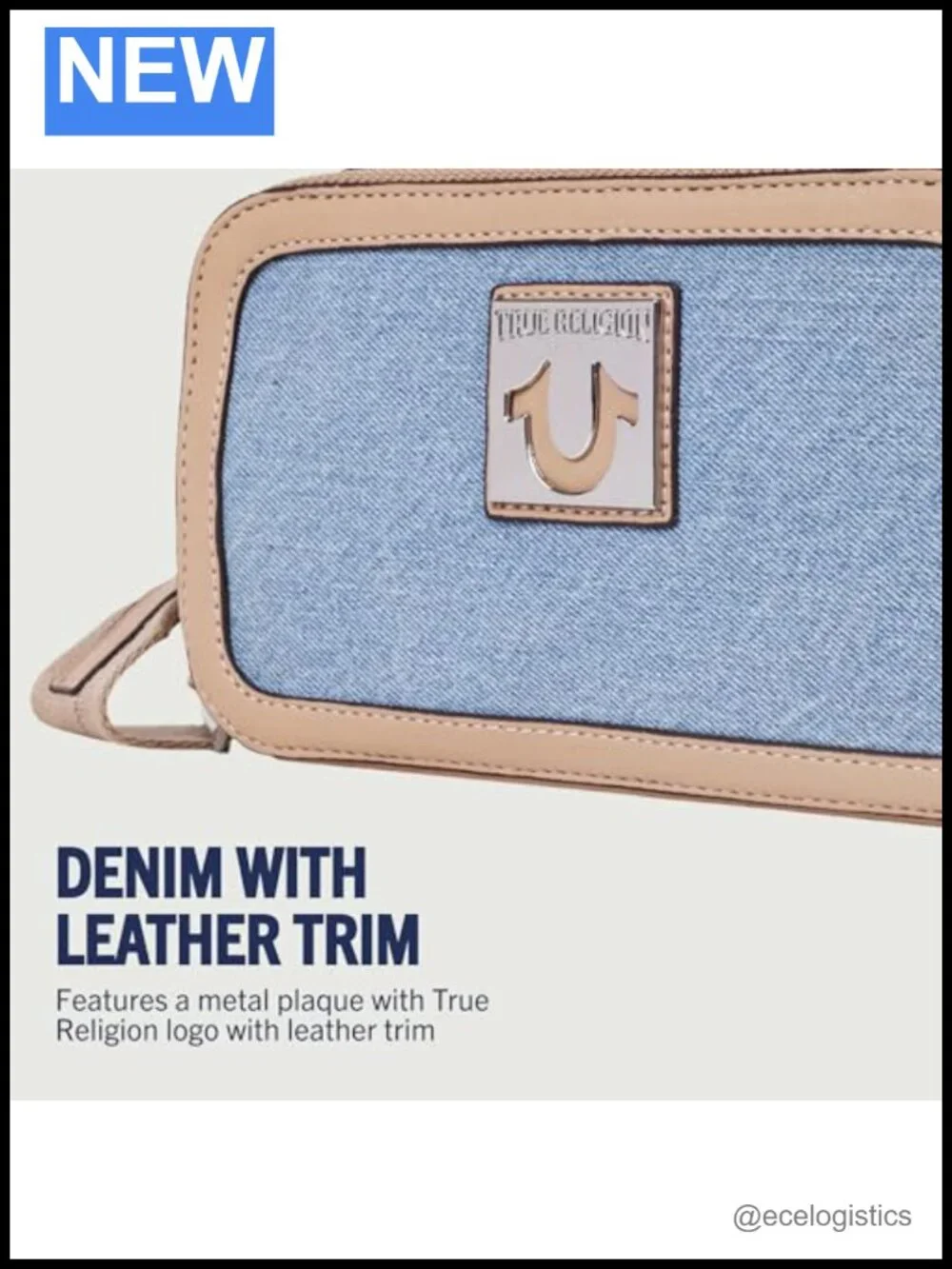 True Religion Horseshoe Plaque Crossbody Camera Bag with Adjustable Strap
